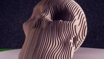 Деревянный декор череп слоистый искусство 3 мм