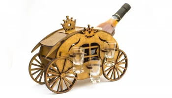 Макет "Минибар карета с бокалами домашний бар деревянная подставка для бутылок"
