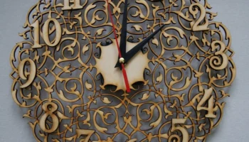 Макет "Настенные часы с цветочным рисунком"