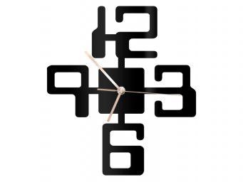 Макет "Современные настенные часы с крупными цифрами" 0