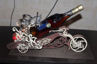 Макет "Мотоцикл держатель винных бутылок винный дворецкий" 0