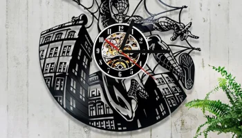 Макет "Часы с виниловой пластинкой Человек-паук"