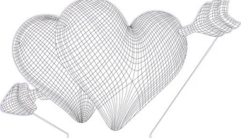Макет "Двойные сердца 3d иллюзионная лампа"