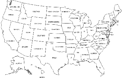 Макет "Карта 50 штатов США" #8353943154 0