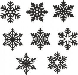 Макет "Новогодний набор иконок снежинок вектор" 0