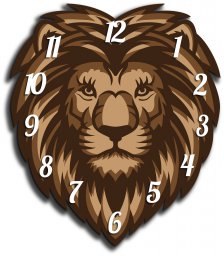 Шаблон настенных часов в виде головы льва 0