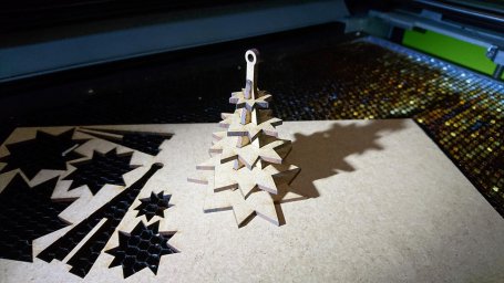 Макет "Деревянный шаблон рождественской елки" 0