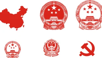 Макет "Карта Китая национальный герб вектор"
