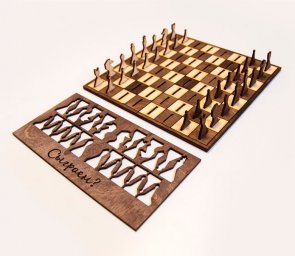 Макет "Деревянный шахматный набор" 0