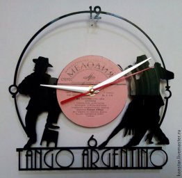 Макет "Настенные часы с виниловой пластинкой Танго Аргентины" 0
