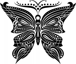Макет "Татуировка бабочки для дизайна и украшения" 0