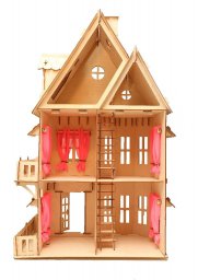 Деревянный кукольный домик 3 мм 2