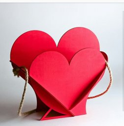 Макет "Подарок на день святого Валентина корзина в форме сердца" 0
