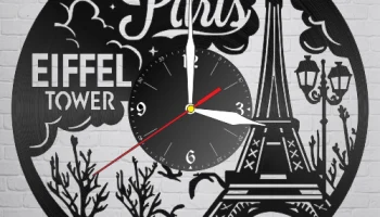 Макет "Париж часы виниловая пластинка"