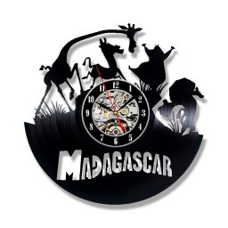 Макет "Настенные часы с виниловой пластинкой на тему Мадагаскара" 0