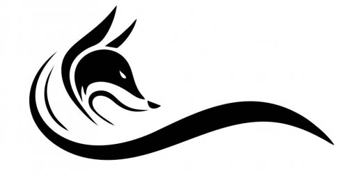 Макет "Черный логотип в виде головы лисы" 0