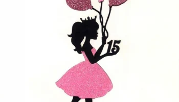 Макет "Принцесса топер торт воздушный шар девушка день рождения торт декор"