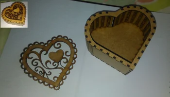 Макет "Коробка в форме сердца на день Святого Валентина"