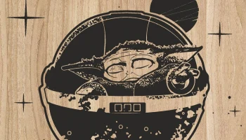 Макет "Лазерная гравировка художественная работа Йода персонаж звездных войн"