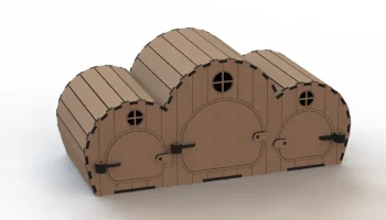 Макет "Деревянный домик игрушка для детей 3d шаблон"