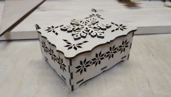 Макет "Снежинка коробка шаблон деревянный декор снежинка коробка благосклонности"