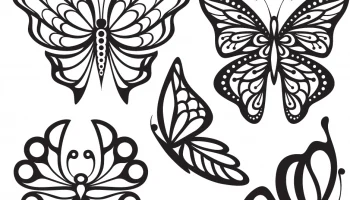 Макет "Набор татуировок в виде бабочек"