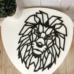 Макет "Настенный декор деревянная панель геометрическая голова льва" 1
