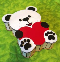 Макет "Медведь форма подарочная коробка плюшевый медведь конфеты коробка" 0