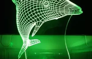 Макет "Иллюзорная 3d лампа с дельфином"