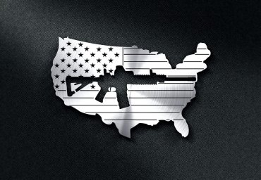 Макет "Флаг США с вырезанным пистолетом" 0