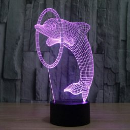 Макет "Дельфин 3d иллюзия лампа светодиодный ночник" 0