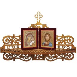 Макет "Христианский домашний алтарь деревянная полка для икон svg файл" 0