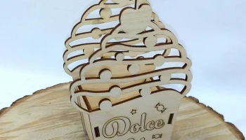 Макет "Мороженое в форме деревянной коробки корзина для конфет"