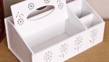 Макет "Коробка для салфеток с органайзером"